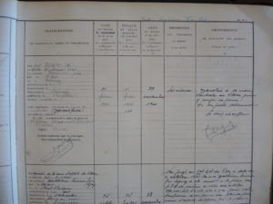 John Ingrouille's Caen prison records, copyright Calvados Archives ref 1664 w 34