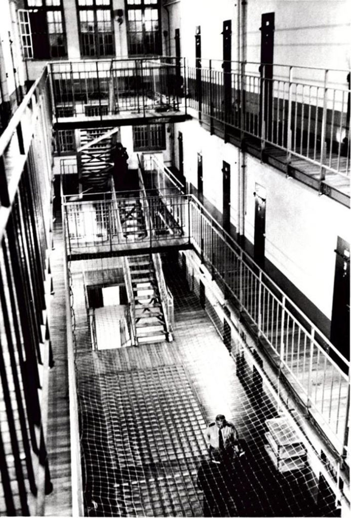 The interior of Lisieux Prison in the 1970s, showing a typical prison
