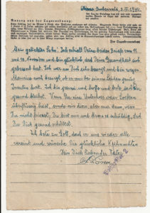 Letter written in Buchenwald and sent to Leslie Green